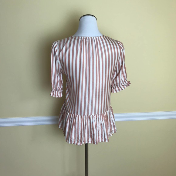 Madewell Courtyard Ruffle Hem Striped Top - Picture 9 of 10